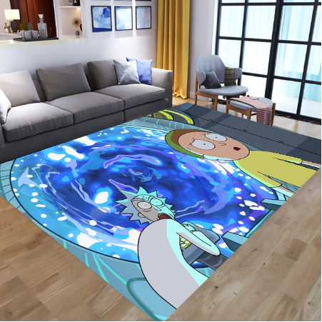 Tapis Rick et Morty Portail Bleu