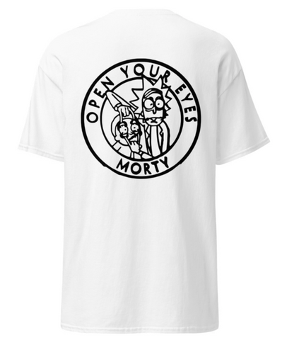 T-shirt Rick et Morty Blanc Logo Arrière