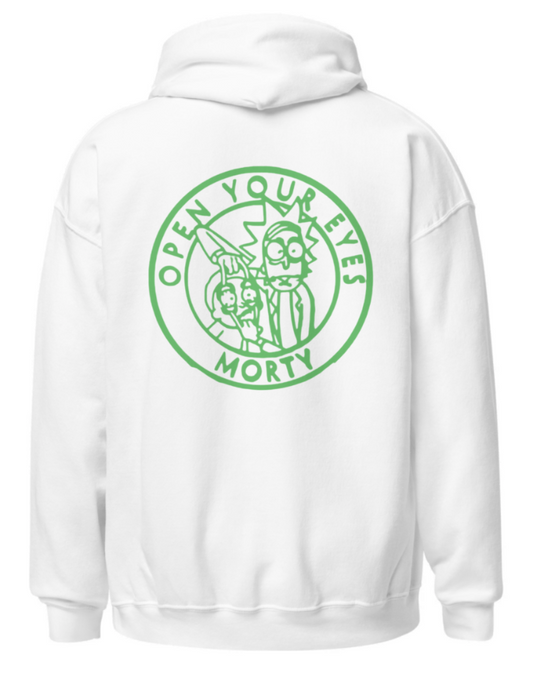 Sweat Rick et Morty Blanc Logo Arrière