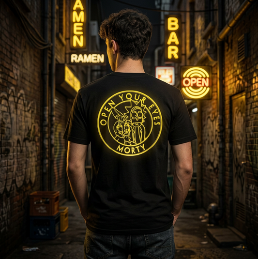 T-shirt Rick et Morty Noir Logo Arrière