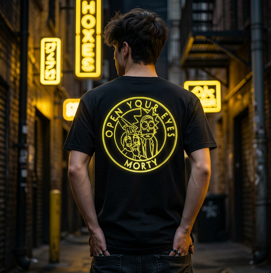 T-shirt Rick et Morty Noir Logo Arrière