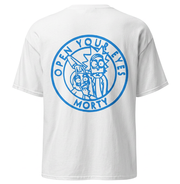 T-shirt Rick et Morty Blanc Logo Arrière
