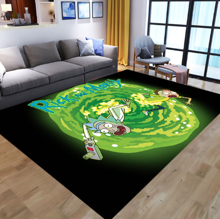 Tapis Carré Rick et Morty Portail