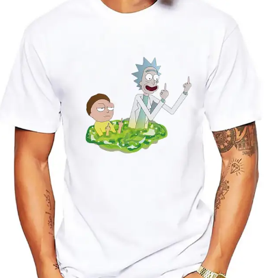 T-shirt Rick et Morty Doigt d'honneur Blanc