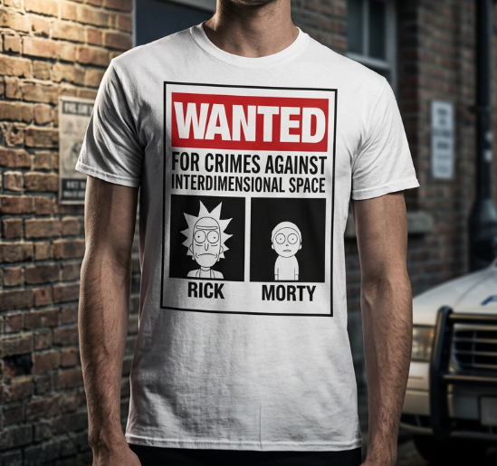 T Shirt Rick et Morty Blanc