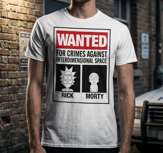 T Shirt Rick et Morty Blanc