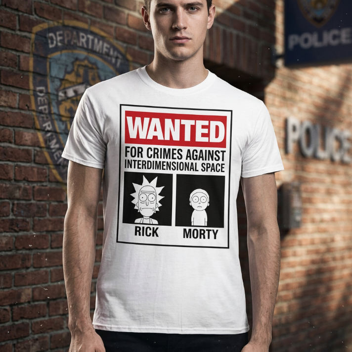 T Shirt Rick et Morty Blanc