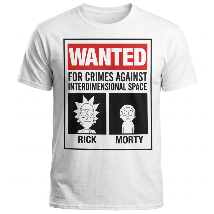 T Shirt Rick et Morty Blanc