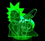 Lampe LED 3D Rick et Morty Grimace