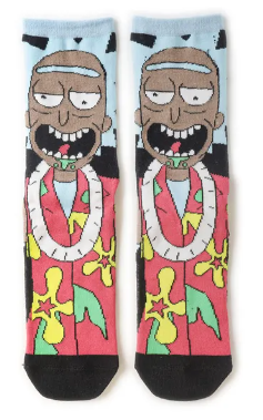 Chaussettes avec Rick Sanchez portant une chemise Hawaiienne