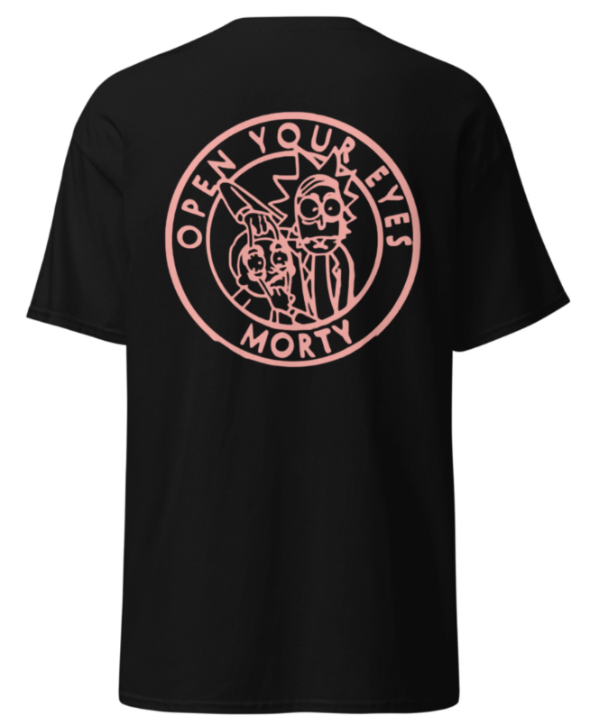 T-shirt Rick et Morty Noir Logo Arrière
