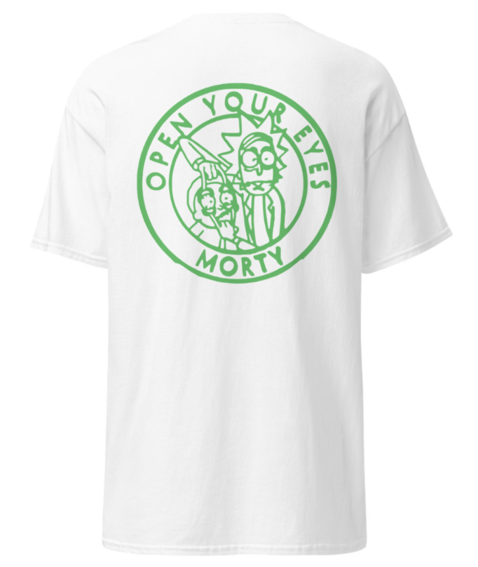 T-shirt Rick et Morty Blanc Logo Arrière