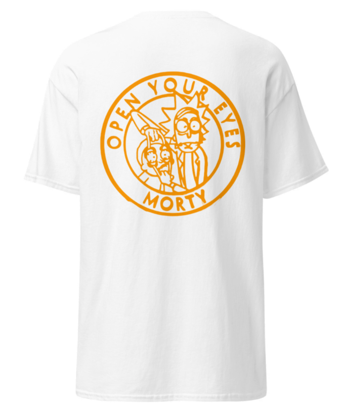 T-shirt Rick et Morty Blanc Logo Arrière