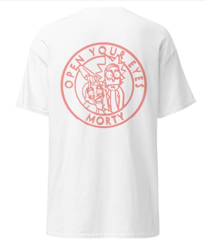 T-shirt Rick et Morty Blanc Logo Arrière