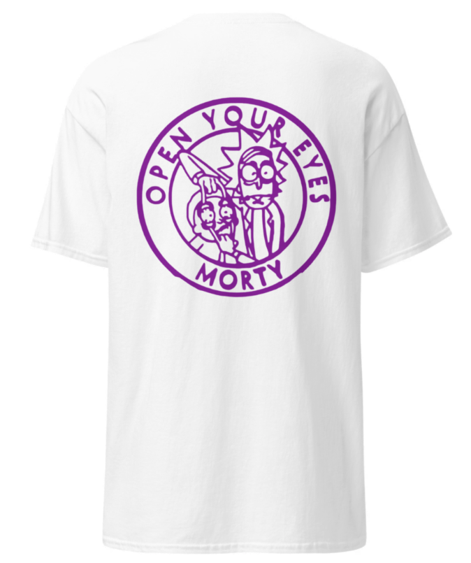 T-shirt Rick et Morty Blanc Logo Arrière
