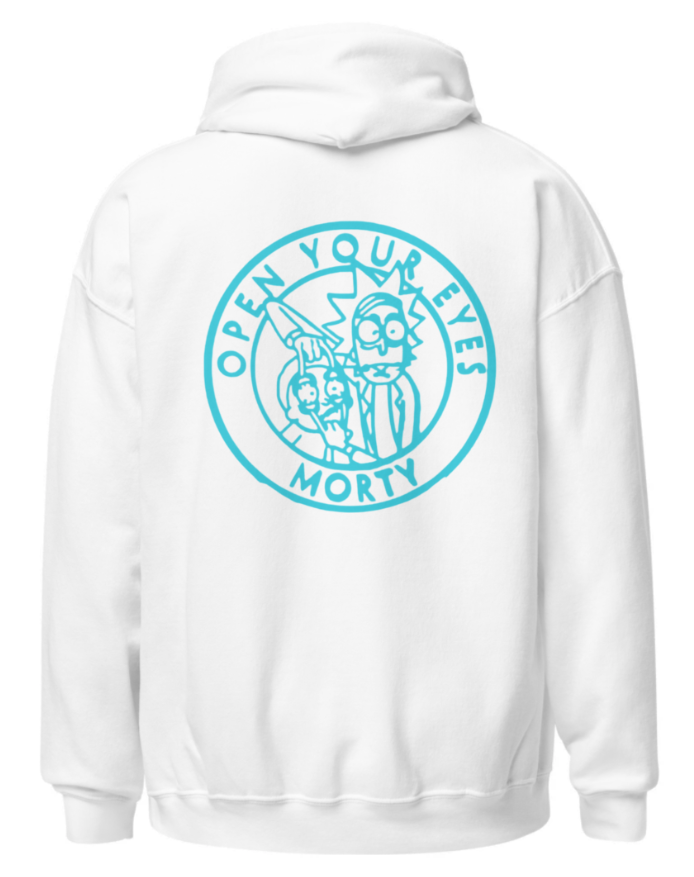 Sweat Rick et Morty Blanc Logo Arrière