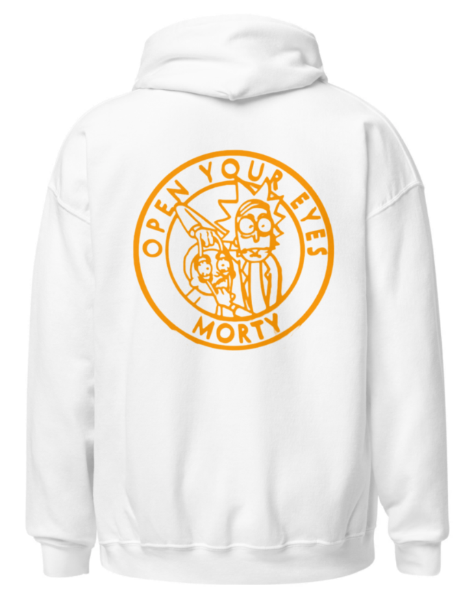 Sweat Rick et Morty Blanc Logo Arrière