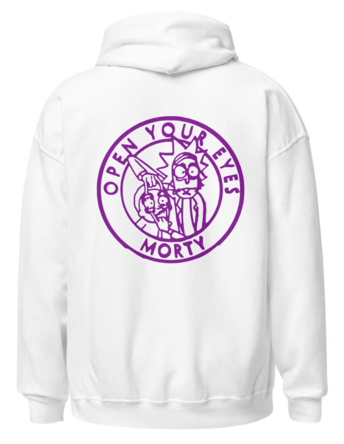 Sweat Rick et Morty Blanc Logo Arrière