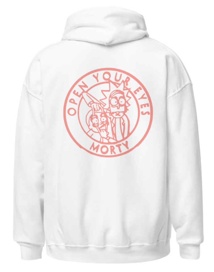 Sweat Rick et Morty Blanc Logo Arrière