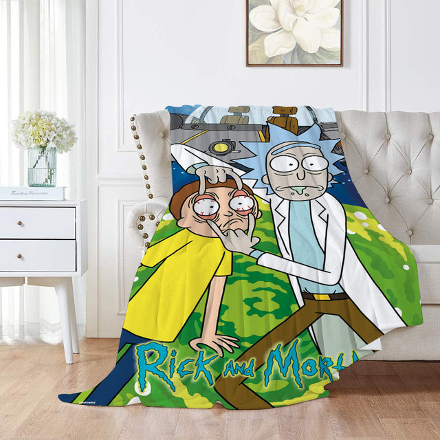 RICK AND MORTY Plaid Polaire, Plaid Canapé en Polaire 150 x 130 cm Couverture Lit Canapé RICK AND MORTY Plaid Polaire, Plaid Canapé en Polaire 150 x 130 cm Couverture Lit Canapé