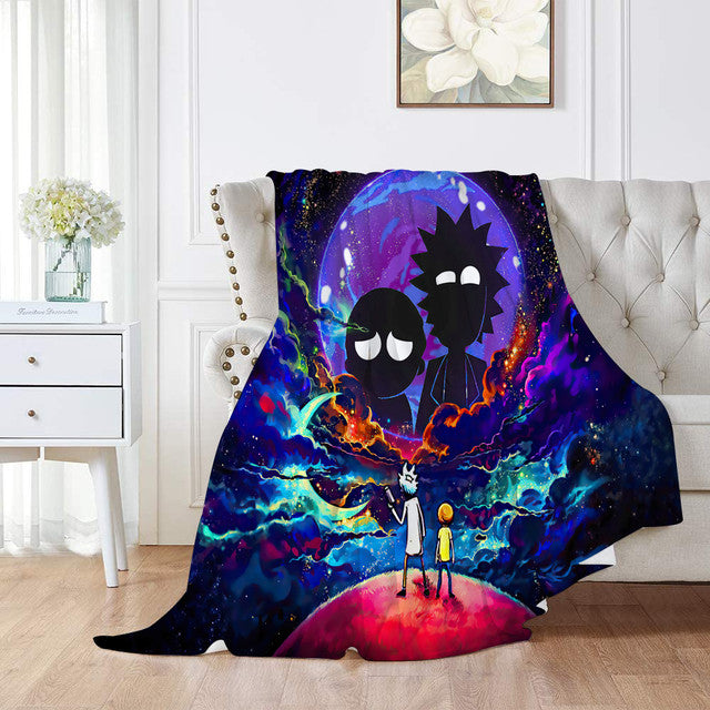 RICK AND MORTY Kuscheldecke Flauschig 150x130 cm - Couch Decke für Herren - Superweiche Couch RICK AND MORTY Kuscheldecke Flauschig 150x130 cm - Couch Decke für Herren - Superweiche Couch