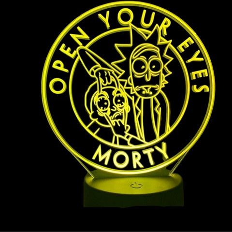 Lampe LED 3D "Open Your Eyes" - Rick et Morty