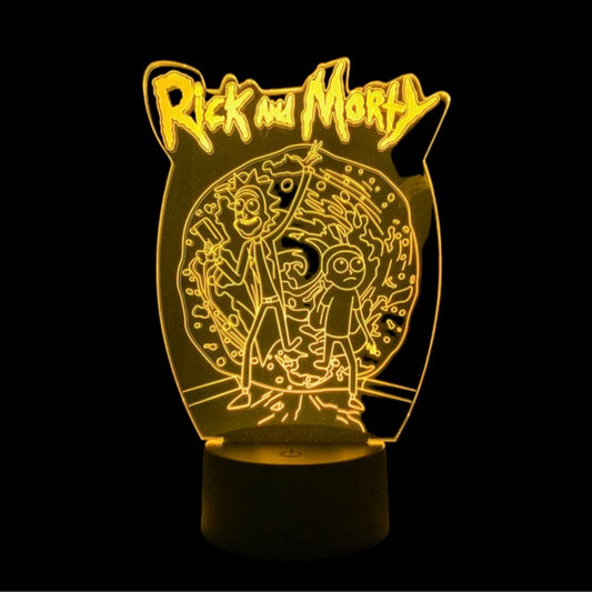 Lampe LED 3D Portail Tri-dimensionel - Rick et Morty